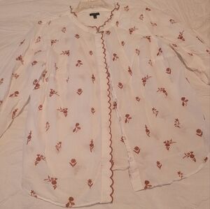 Talbott Scalloped collar blouse